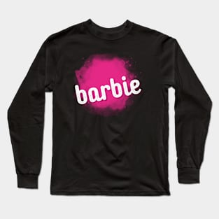 Barbie x Oppenheimer Logo Pink And White Long Sleeve T-Shirt